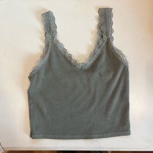 CUTE GREEN AE CROPPED TANK TOP 💚